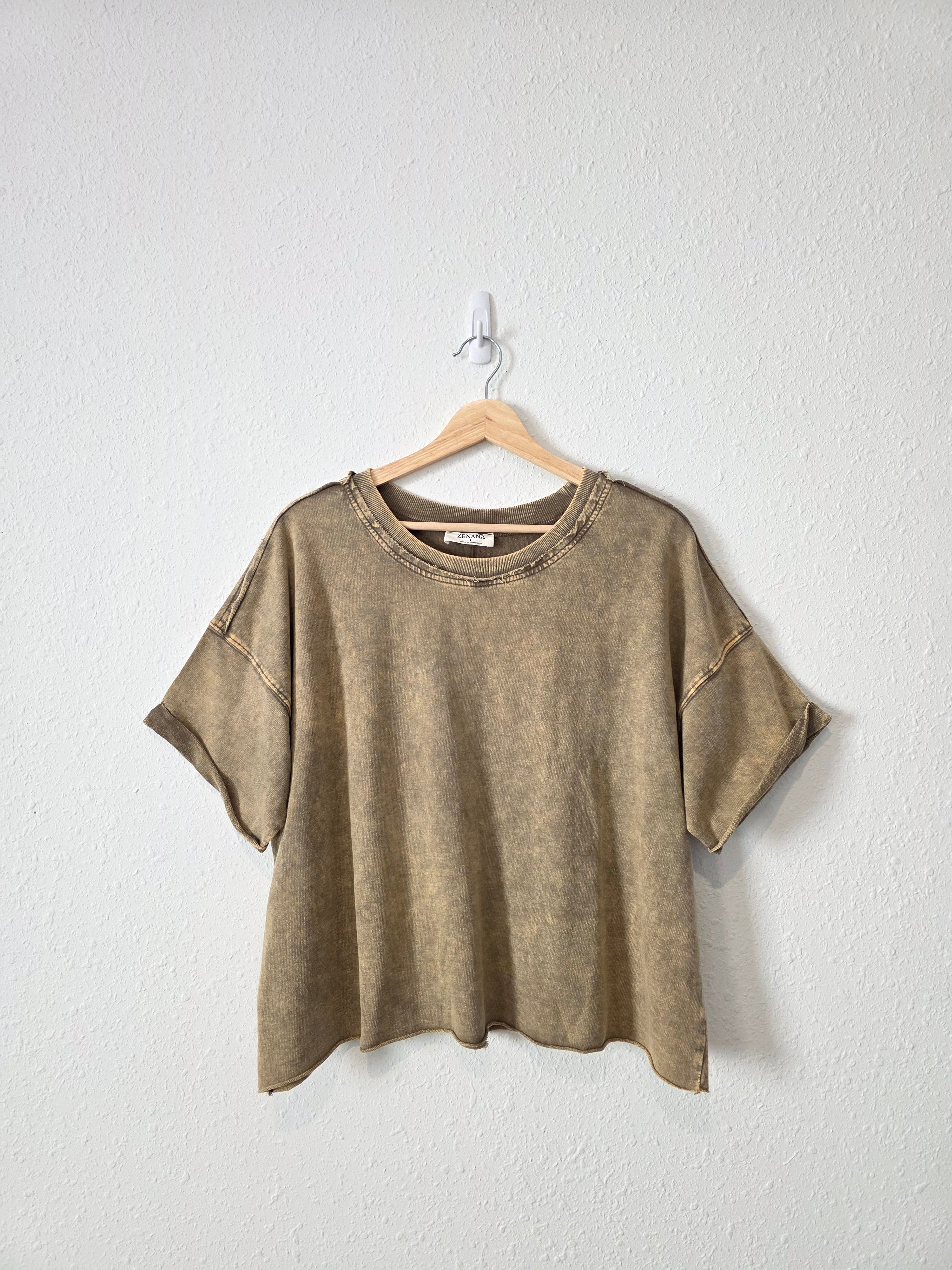 Zenana Neutral Cotton Tee (L)