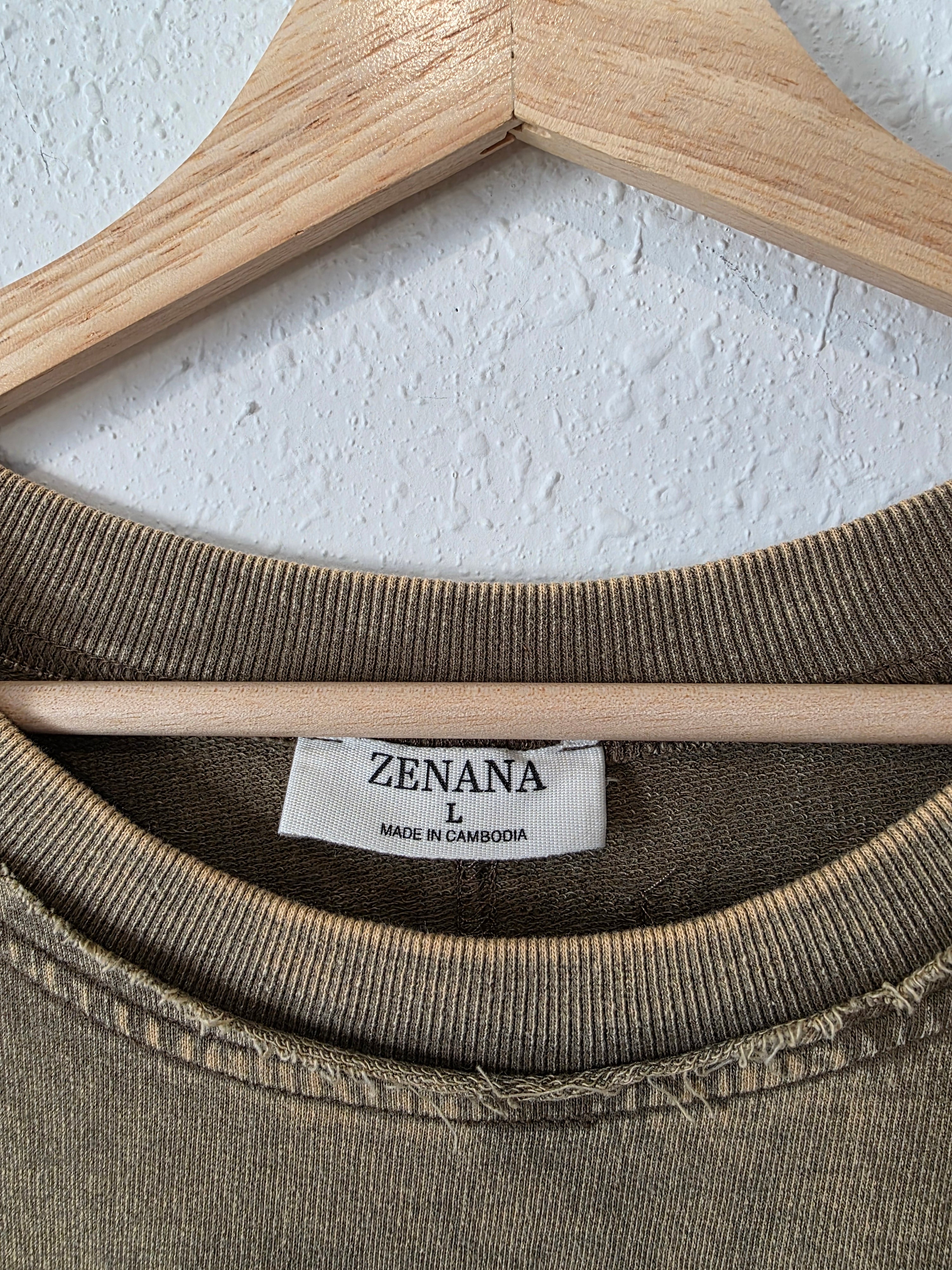 Zenana Neutral Cotton Tee (L)
