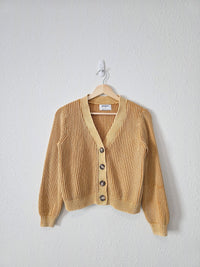 Mustard Cotton Cardigan Sweater (XS)