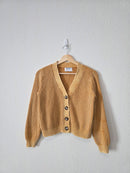Mustard Cotton Cardigan Sweater (XS)