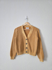 Mustard Cotton Cardigan Sweater (XS)