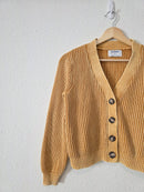 Mustard Cotton Cardigan Sweater (XS)