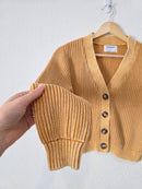 Mustard Cotton Cardigan Sweater (XS)