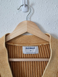 Mustard Cotton Cardigan Sweater (XS)