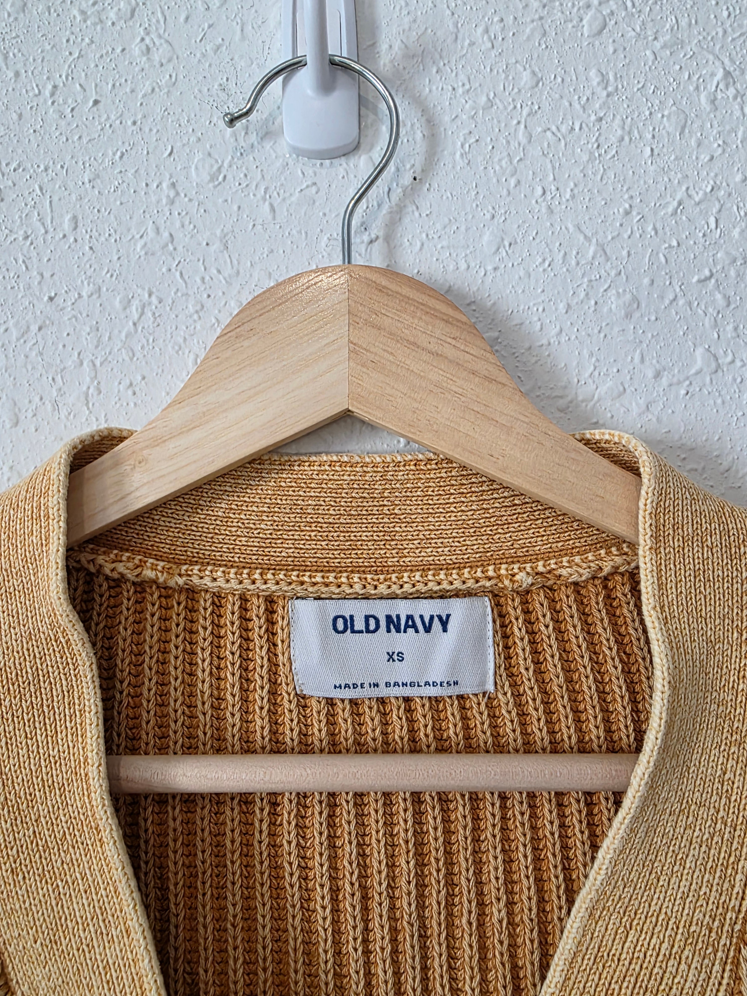 Mustard Cotton Cardigan Sweater (XS)