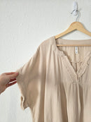 Zenana Neutral Cotton Gauze Top (3X)