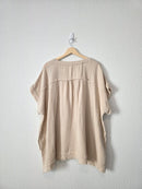 Zenana Neutral Cotton Gauze Top (3X)