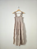 Quince Smocked Linen Midi Dress (M)