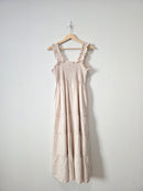 Quince Smocked Linen Midi Dress (L)