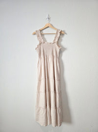 Quince Smocked Linen Midi Dress (L)