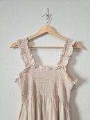 Quince Smocked Linen Midi Dress (L)