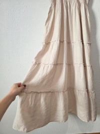 Quince Smocked Linen Midi Dress (L)