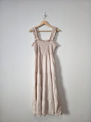 Quince Smocked Linen Midi Dress (L)