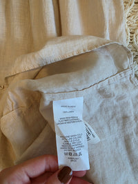 Quince Smocked Linen Midi Dress (L)