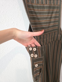 Liz Alig Striped Wide Leg Overalls (XL)