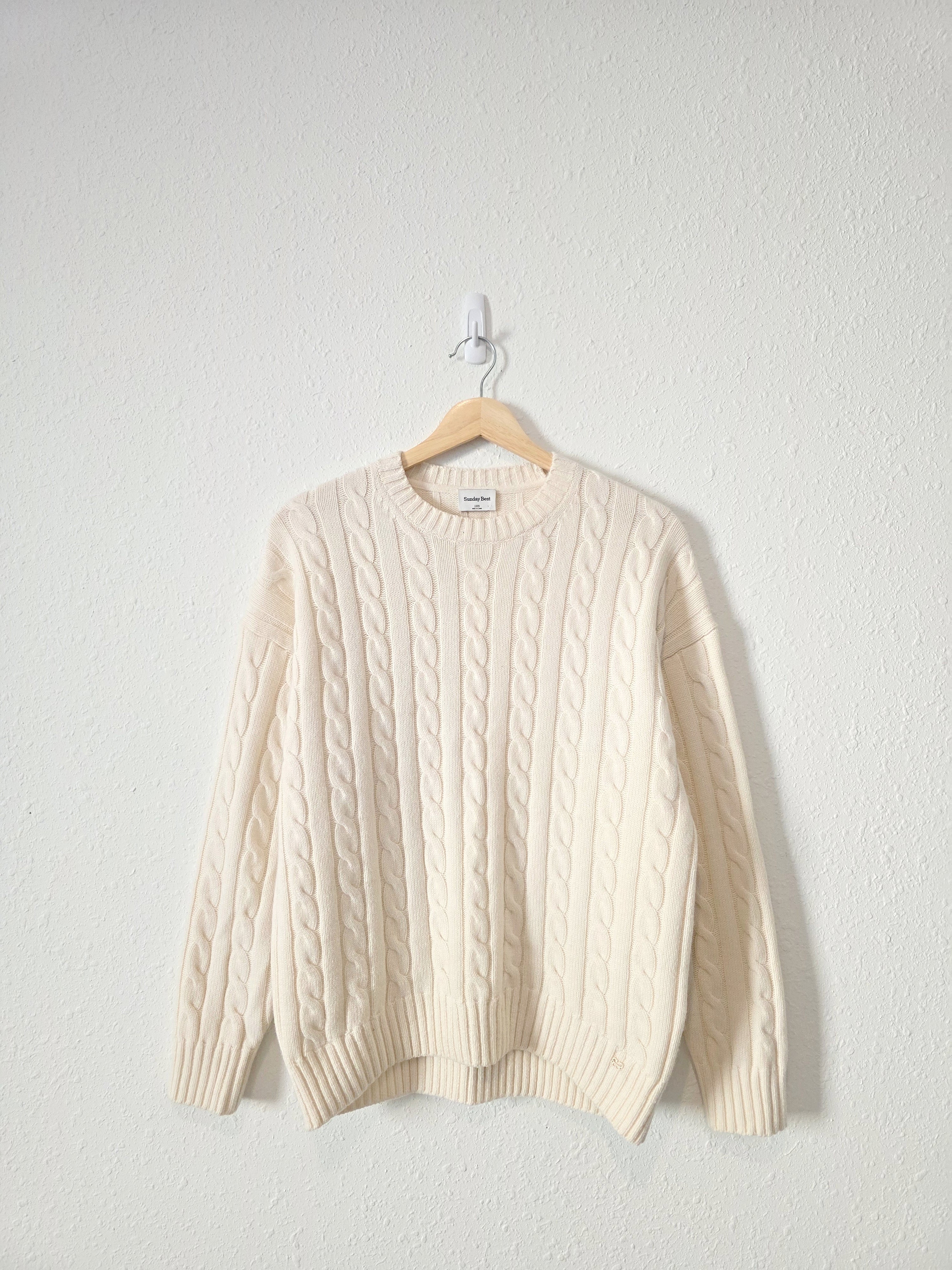 Oversized Cable Knit Sweater (XXS-S)