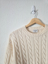 Oversized Cable Knit Sweater (XXS-S)