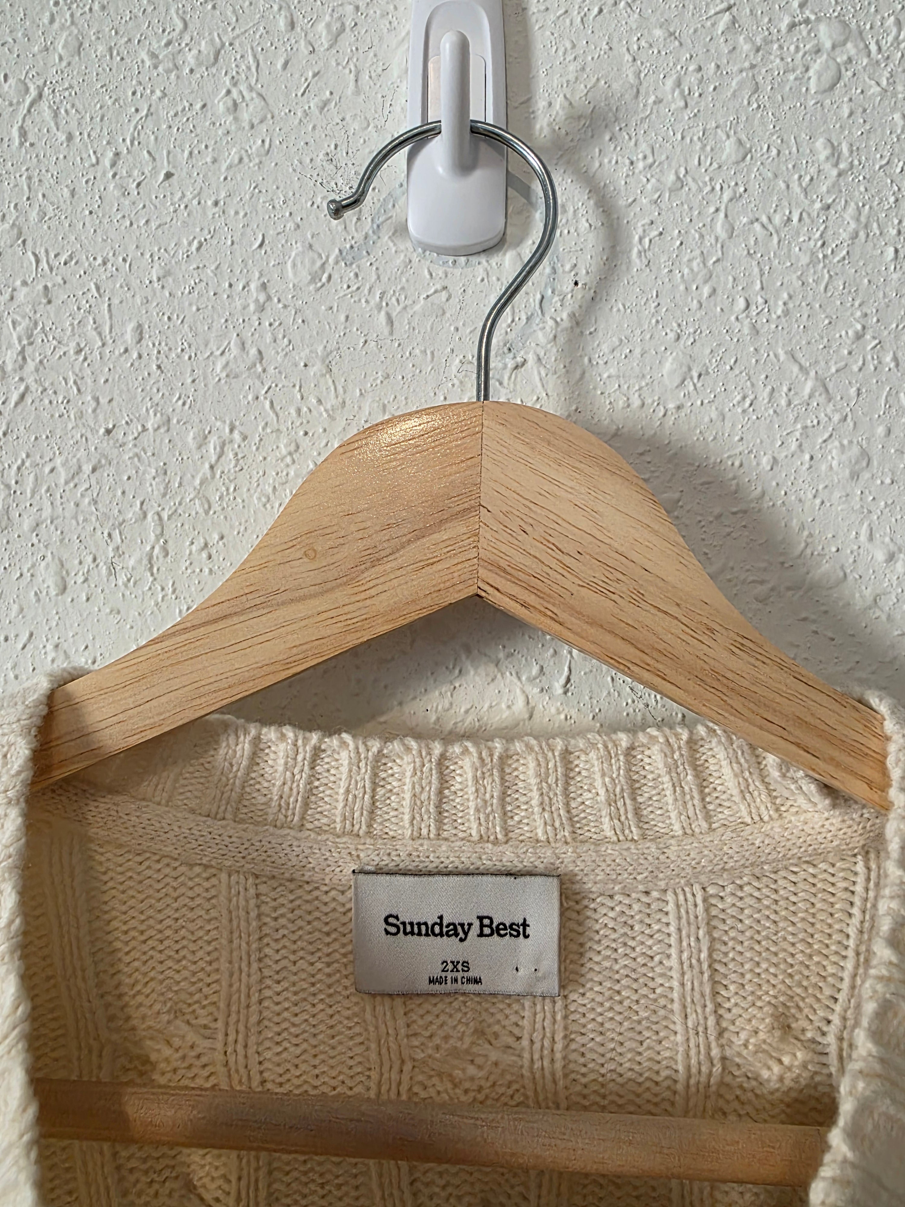 Oversized Cable Knit Sweater (XXS-S)