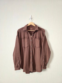 NEW Aerie Brown Waffle Shirt Jacket (XS)