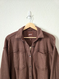 NEW Aerie Brown Waffle Shirt Jacket (XS)