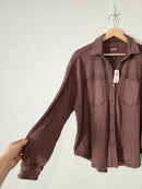 NEW Aerie Brown Waffle Shirt Jacket (XS)