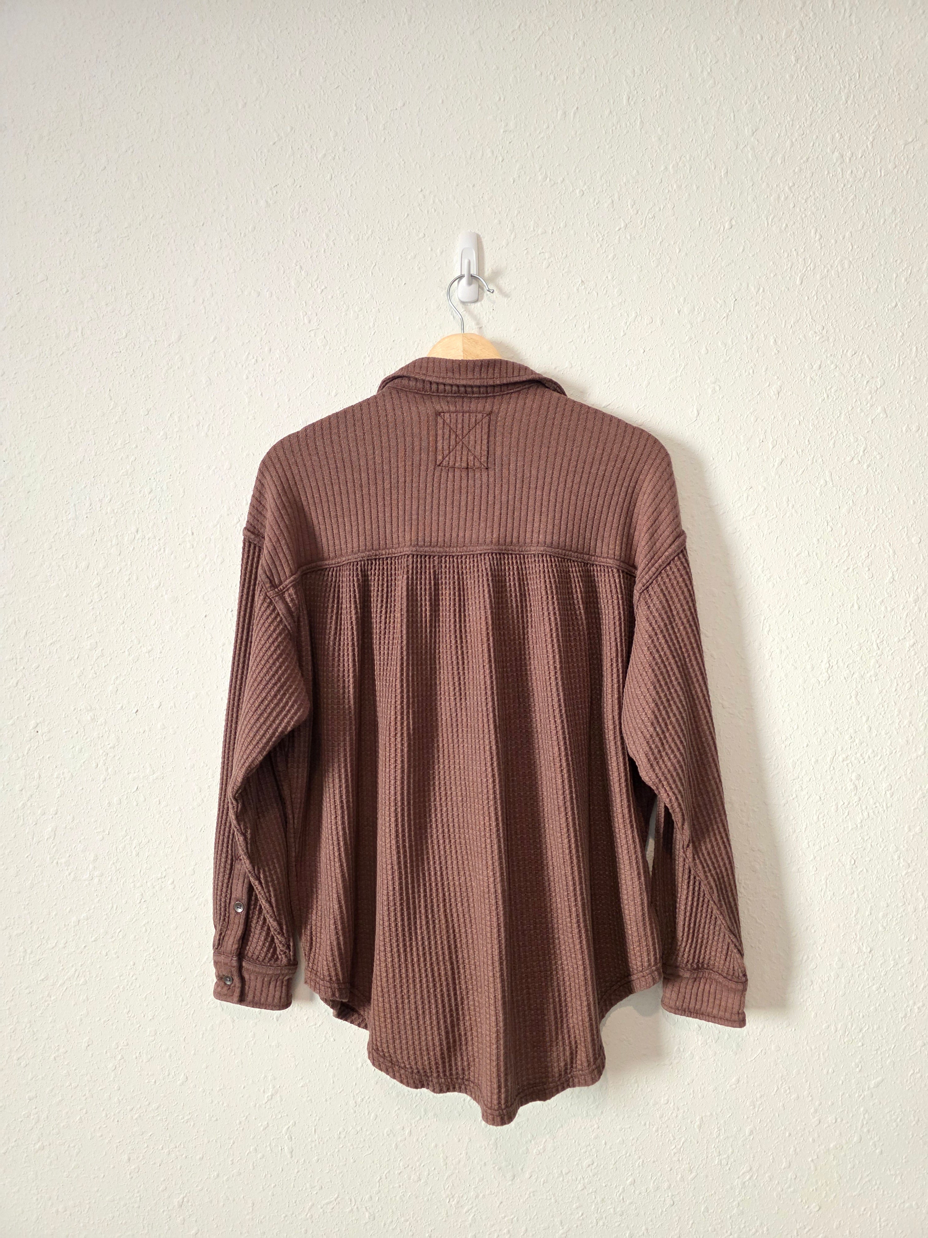NEW Aerie Brown Waffle Shirt Jacket (XS)