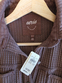 NEW Aerie Brown Waffle Shirt Jacket (XS)