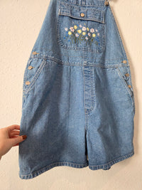 Vintage Floral Embroidered Shortalls (XL)