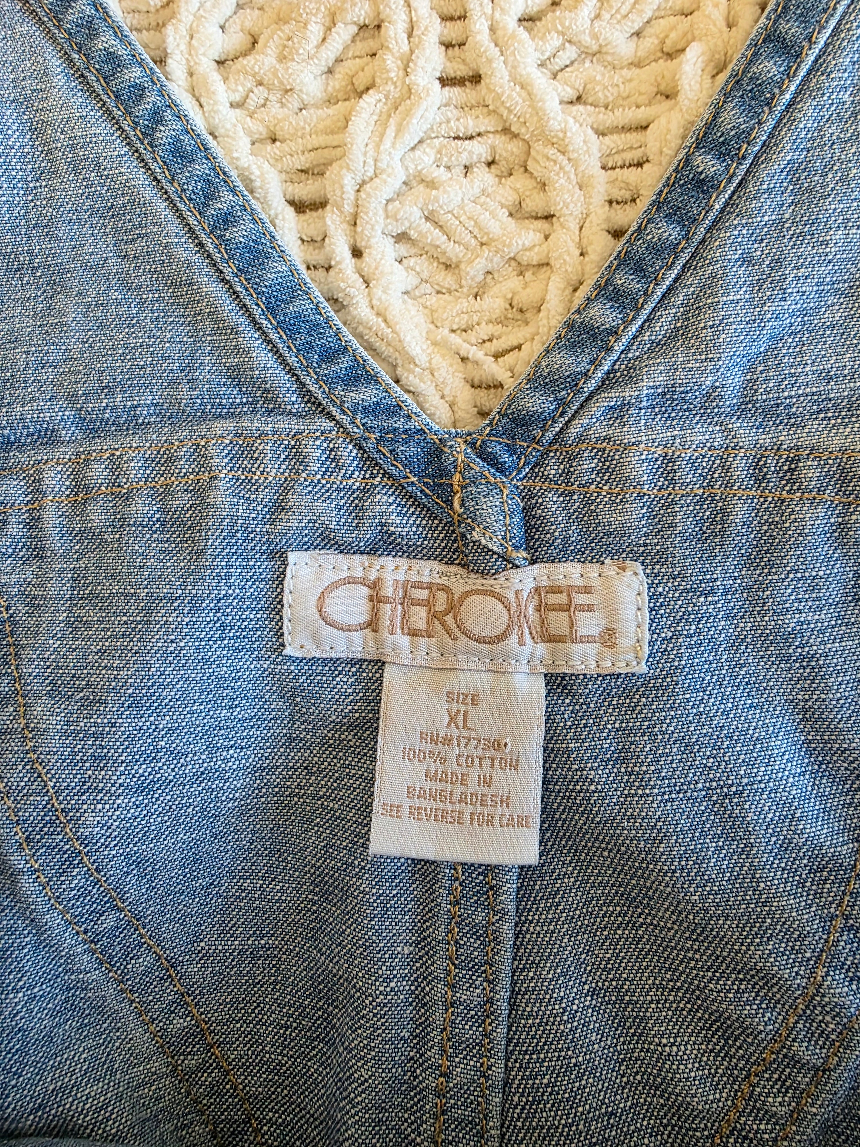 Vintage Floral Embroidered Shortalls (XL)