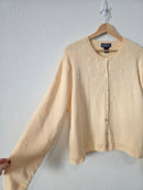 Vintage Soft Yellow Floral Cardigan (XL)