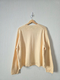 Vintage Soft Yellow Floral Cardigan (XL)
