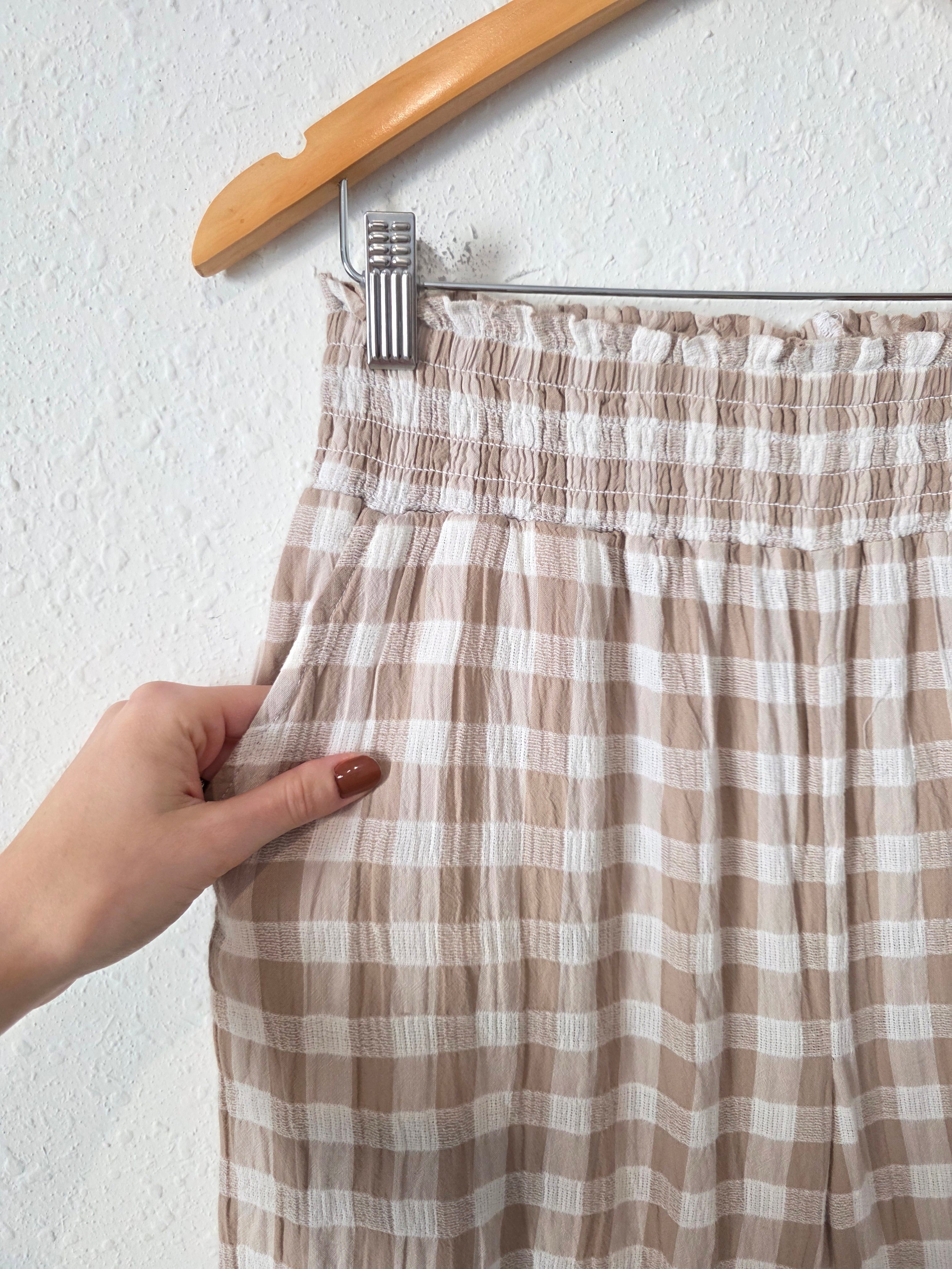Aerie Gingham Wide Leg Pants (M)