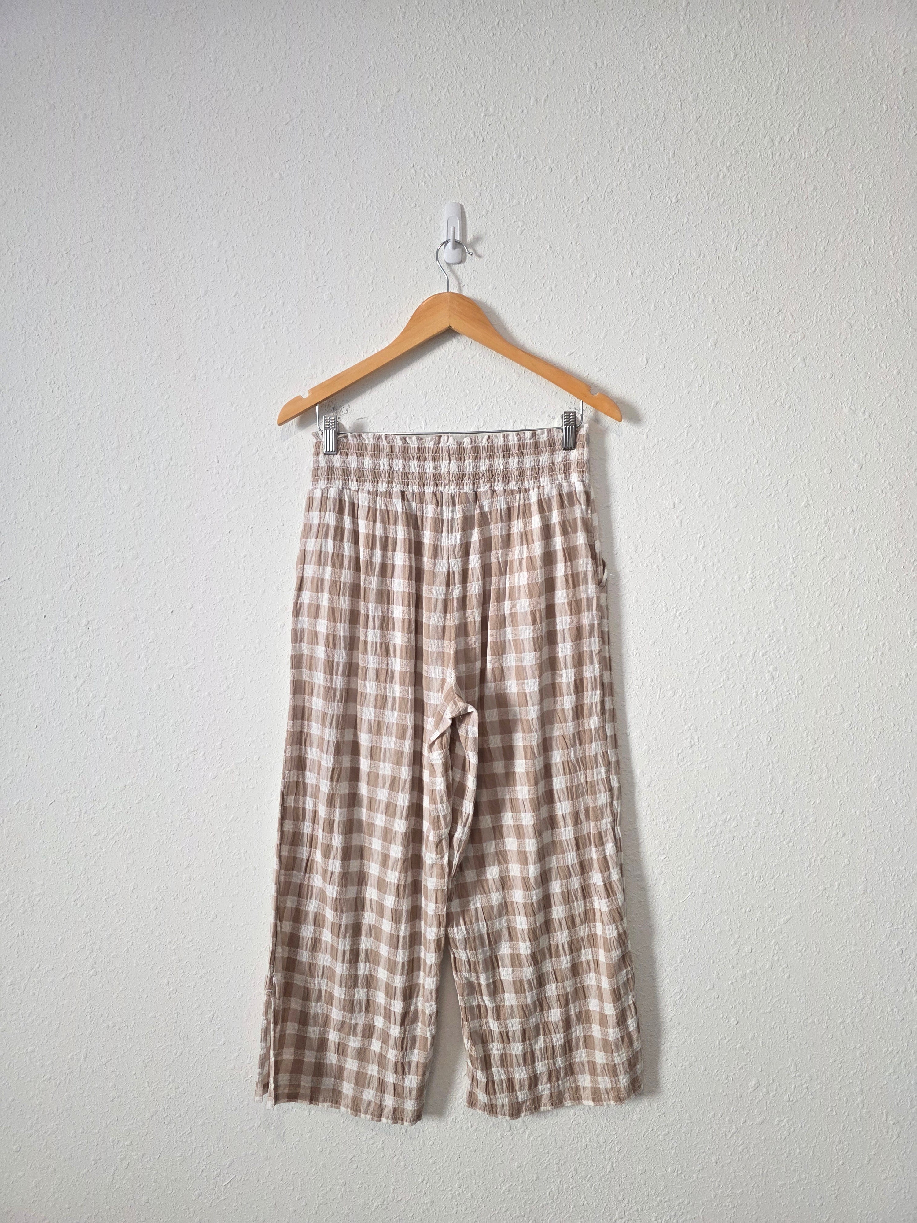 Aerie Gingham Wide Leg Pants (M)