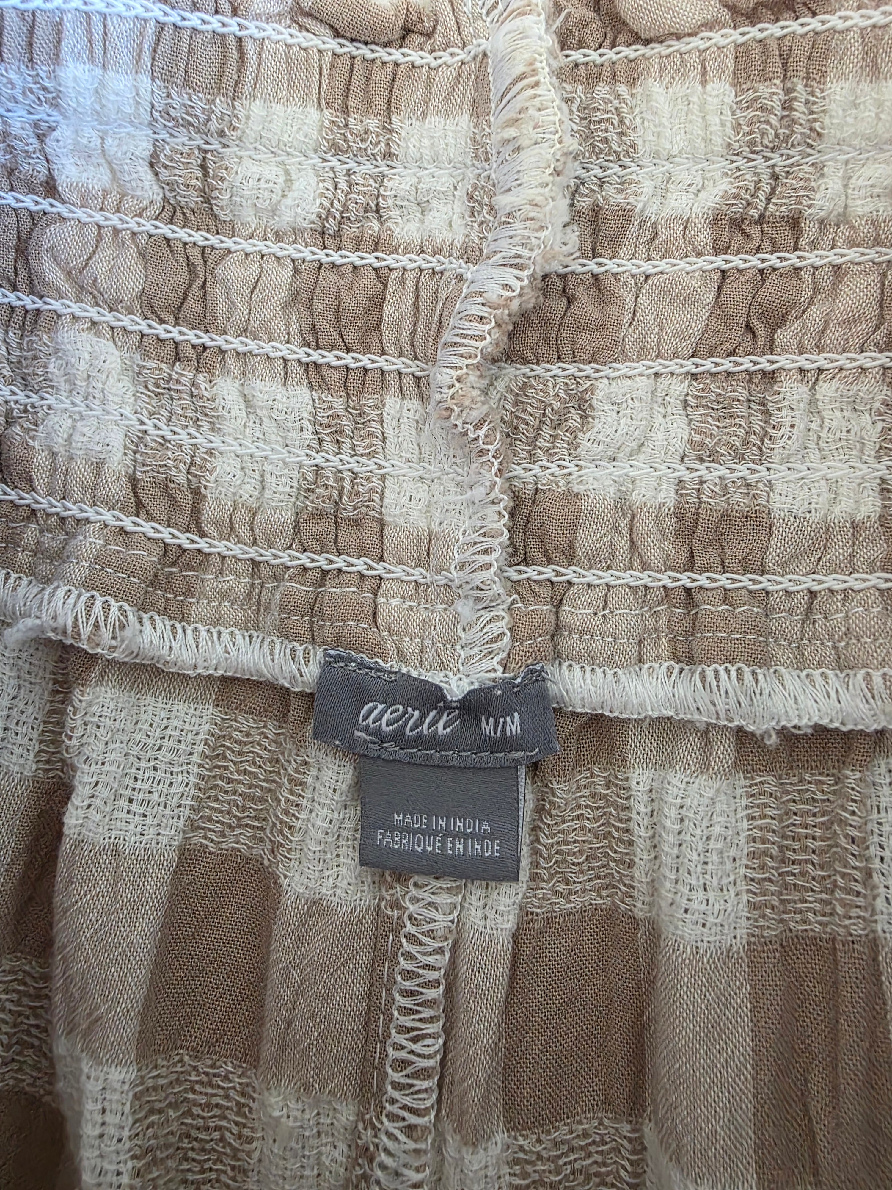 Aerie Gingham Wide Leg Pants (M)