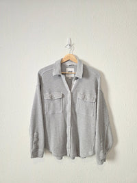 Aerie Gray Waffle Shirt Jacket (XS)
