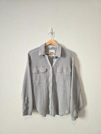 Aerie Gray Waffle Shirt Jacket (XS)