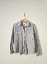 Aerie Gray Waffle Shirt Jacket (XS)