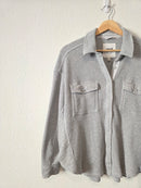 Aerie Gray Waffle Shirt Jacket (XS)