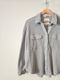 Aerie Gray Waffle Shirt Jacket (XS)