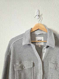 Aerie Gray Waffle Shirt Jacket (XS)