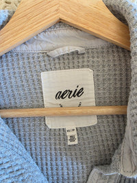 Aerie Gray Waffle Shirt Jacket (XS)