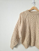 Vintage LL Bean Wool Fisherman Sweater (M)