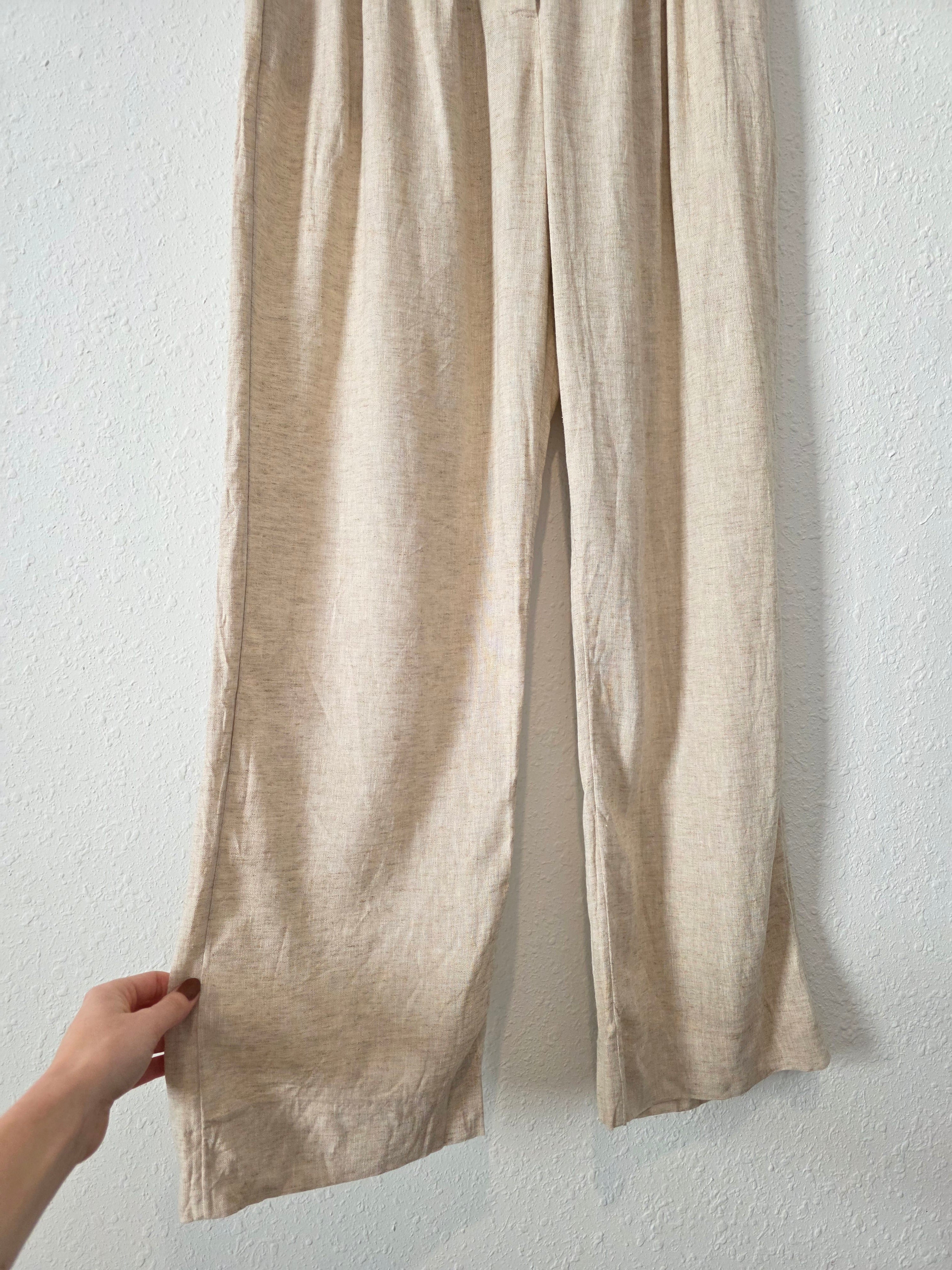 Abercrombie Linen Blend Wide Leg Pants (27/4)