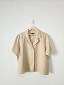 Quince Boxy Linen Button Up (L)
