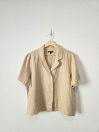 Quince Boxy Linen Button Up (L)
