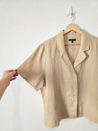 Quince Boxy Linen Button Up (L)