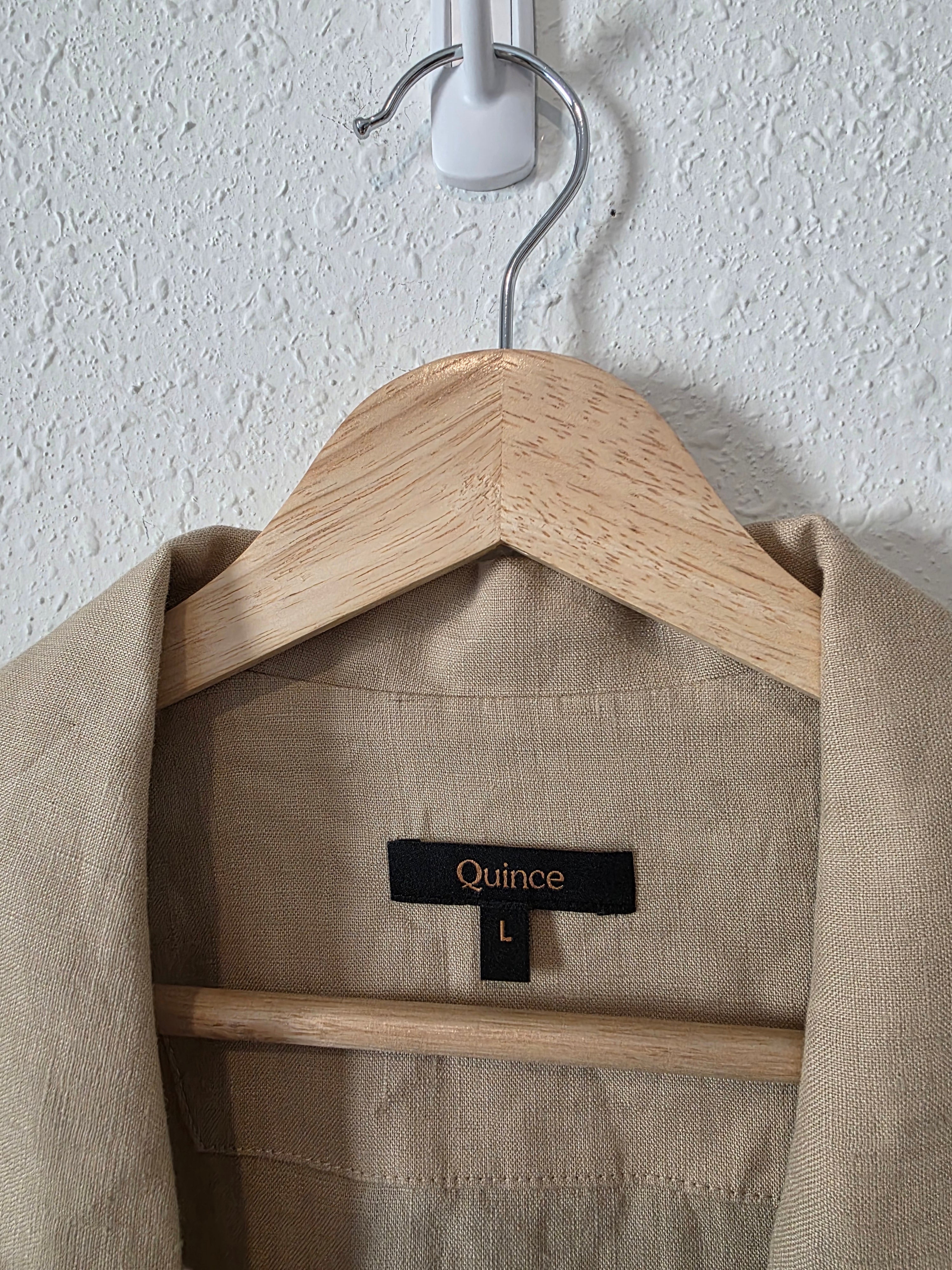 Quince Boxy Linen Button Up (L)