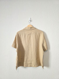 Quince Boxy Linen Button Up (L)