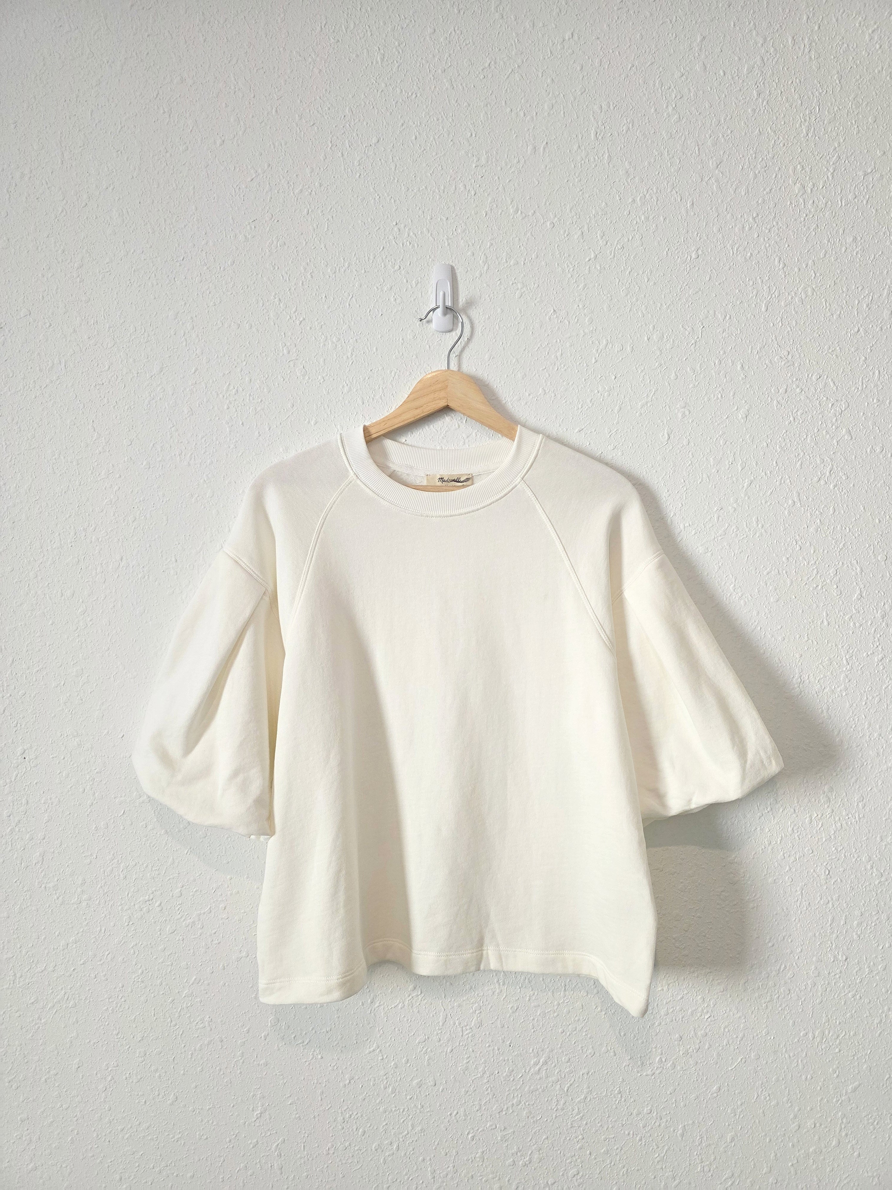 Madewell Puff Sleeve Sweatshirt Tee (S)