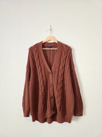 Quince Organic Cotton Cable Knit Cardigan (S)